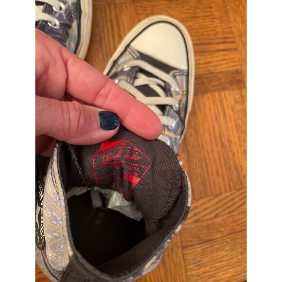 Converse Chuck Tayloe tropical leaf print high tops size 8.5 - Picture 7 of 8